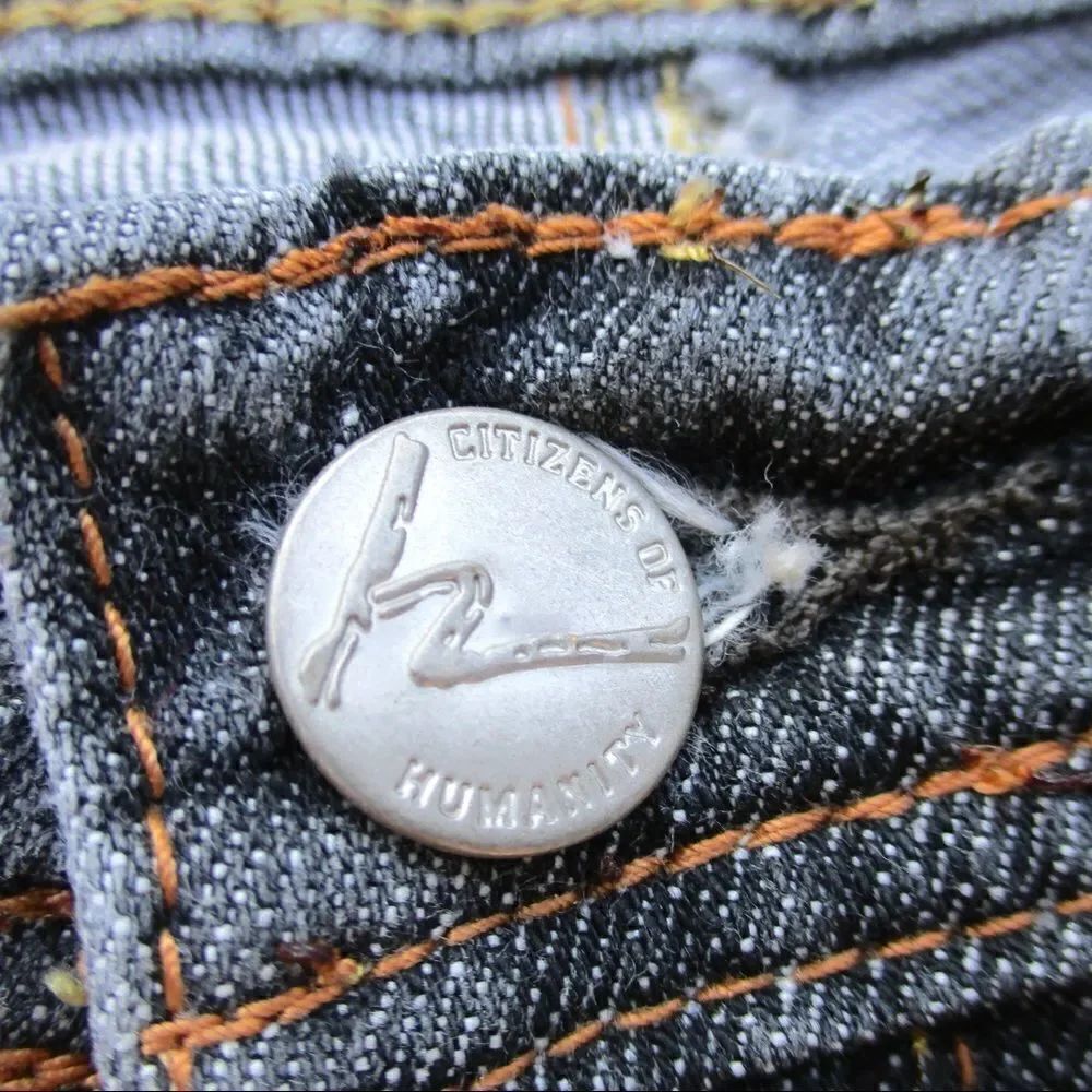 Citizens of Humanity Gray Distressed Ankle Jeans - Picture 4 of 9